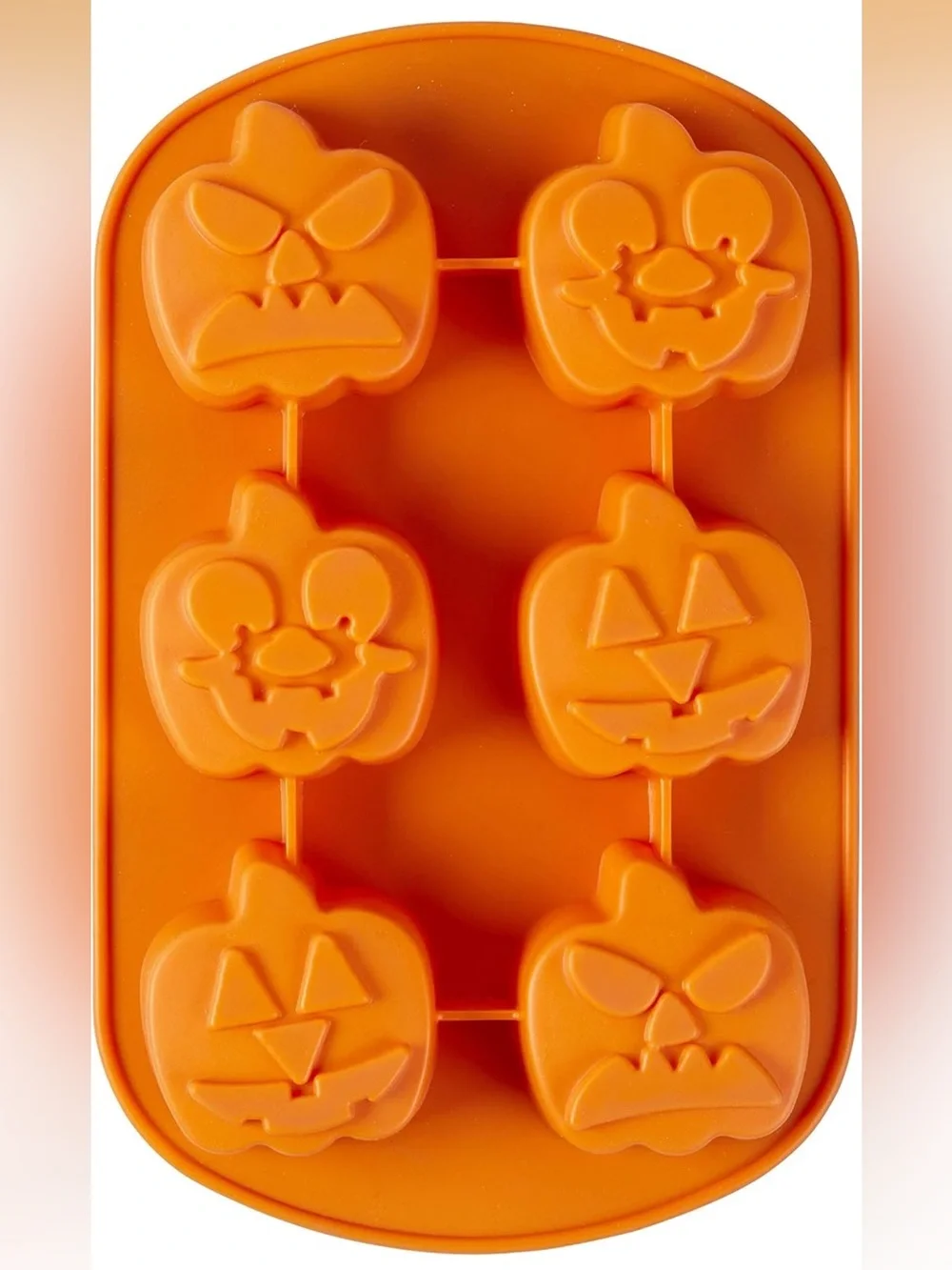 2 sets Wilton Orange Pumpkin Face Silicone Mold - 6 Cavity